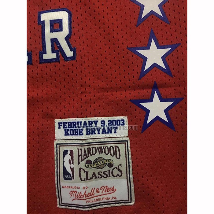 Camiseta All Star 2003 Kobe Bryant NO 8 Hardwood Classics Rojo
